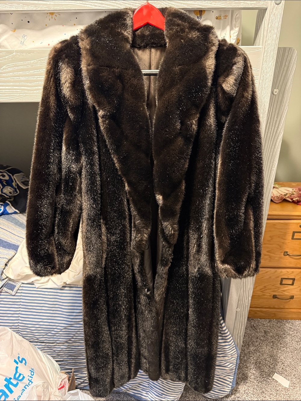 Luxury Brown Faux Fur Long Coat - Women's Winter Jacket